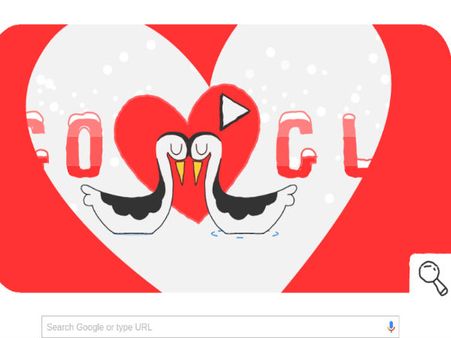 Google celebrates Valentine's day with Winter Olympics doodle