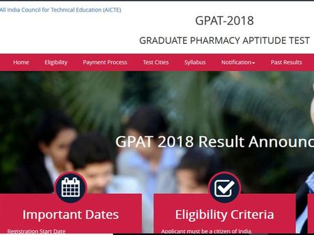GPAT 2018 result declared, steps to check