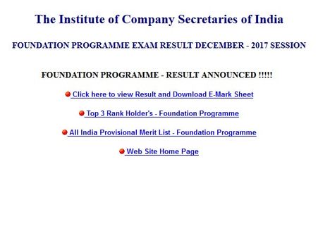 ICSI result 2017 declared, steps to check