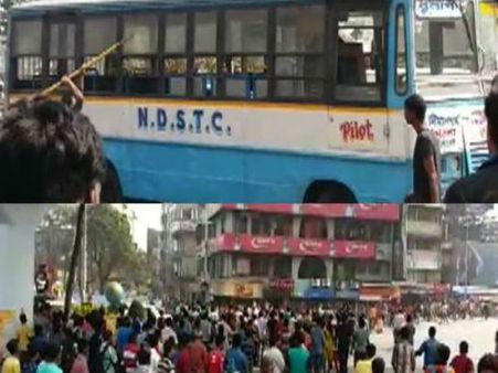 2 college students run over in Kolkata, mob torches buses, pelt stones