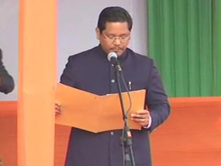 NPP President Conrad Sangma takes oath as Meghalaya chief minister