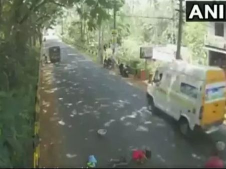 Kerala: Onlookers pass by as woman lies 'motionless' on road after hit by bike