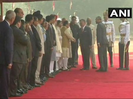 Delhi: King Abdullah II of Jordan receives ceremonial reception at Rashtrapati Bhavan