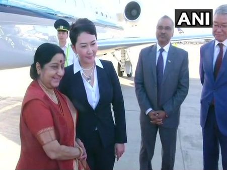Sushma Swaraj arrives in Mongolia after wrapping up China visit