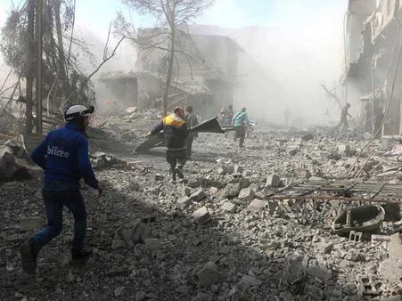 Fresh air bombings in Syria’s rebel-held Eastern Ghouta kill 70 in a day