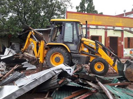 Tripura govt starts demolishing illegal offices of political parties