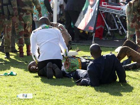 Blast at Zimbabwe president’s rally ahead of July 30 election; many injured