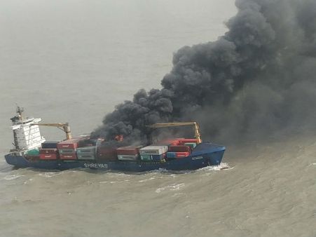 Fire onboard MV SSL Kolkata: 22 crew members rescued by Indian Coast Guard