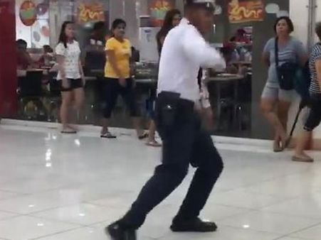 Want to cut out boredom at job? See how this mall security officer is doing it in style!