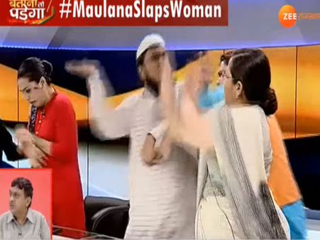 Maulana arrested for slapping woman advocate during live television debate