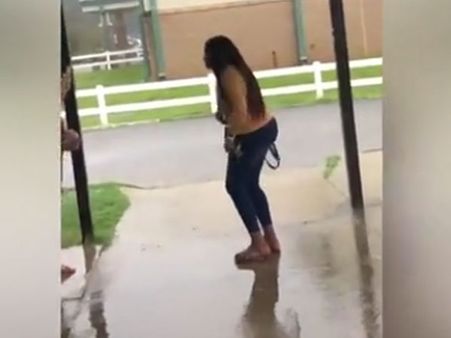 Girl cares for her wig more than the bullies… runs in rain after taking it off; hilarious!