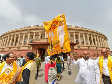 Act against protesting TDP MPs on Parliament premises, G V L Rao urges Sumitra Mahajan