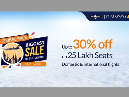 Jet Airways offers 30 per cent discount on 25 lakh seats