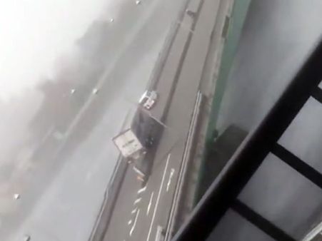 These two vehicles that overturned are not toys! Imagine the force that made them look so