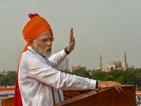 Modi hoists national flag at Red Fort on 75th Anniversary of Azad Hind government