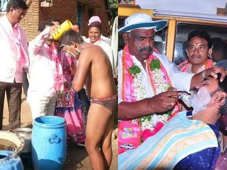 Telangana polls: They will bathe you and then shave you for your votes