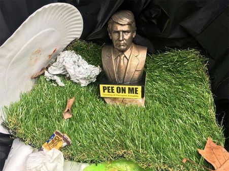 Donald Trump busts appear in Brooklyn with tag ‘pee on me’!