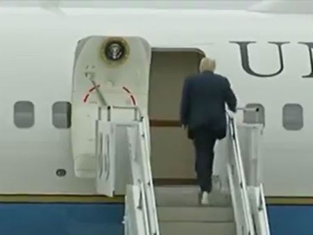 'Toilet paper' sticking out of Trump's shoes leaves Twitter in splits