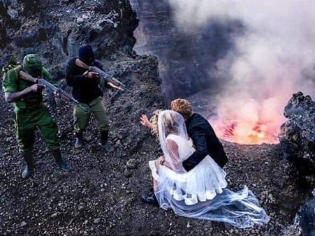 Wedding photo-shoot themed on Congo civil war leaves social media aghast