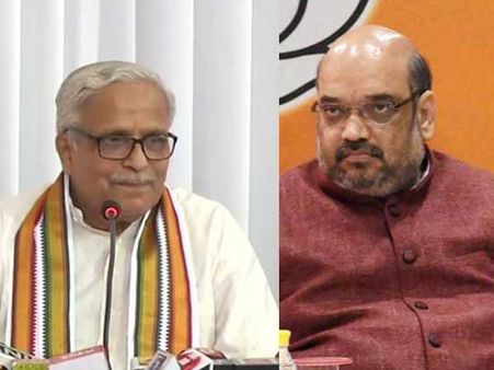 Bhaiyaji Joshi meets Shah to discuss not only preparations for 2019 polls but Ram Temple too