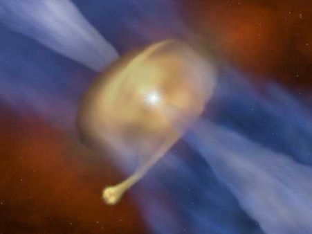 Astronomers spot giant star 40 times the size of the Sun giving birth to another star