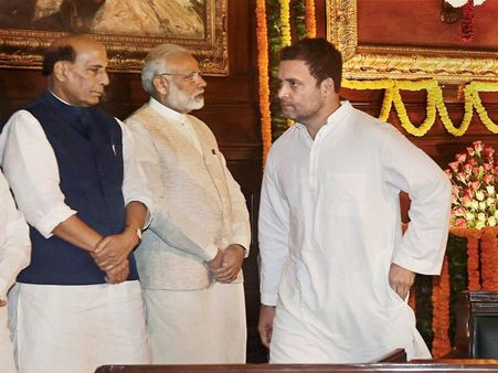 PM, Rahul Gandhi at Parliament event after poll results, no interaction