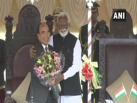 MNF chief Zoramthanga takes oath as Mizoram CM