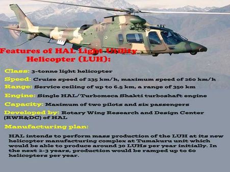 HAL's Light Utility Helicopter that is set to replace Cheetah and Chetak choppers