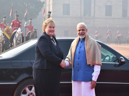 PM Modi, Norwegian PM Solberg hold delegation-level talks