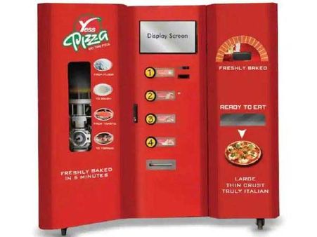 Want to have freshly baked pizza? Hit the vending machine before boarding train
