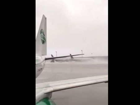 Video: Watch strong tornado toying with heavy aircraft at Turkey airport