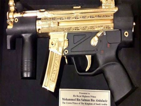 This is what Pakistan gifted Saudi Crown Prince Salman: A gold-plated submachine gun