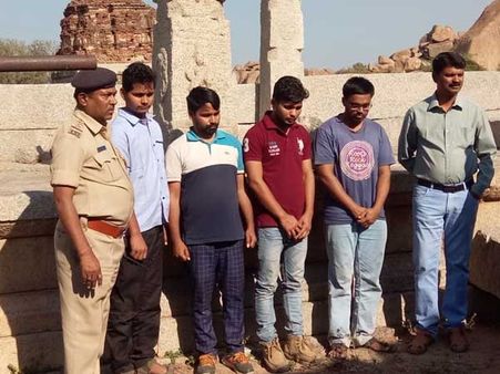 Vandals pay Rs 70,000 fine, restore pillars at Hampi heritage site