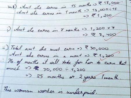 Class 7 student makes humane remark after solving a maths problem & people are impressed
