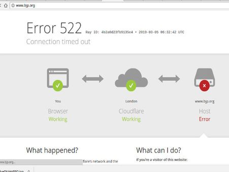 BJP's official website hacked, shows error message