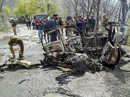 CRPF bus hit in J&K likely an act of terror