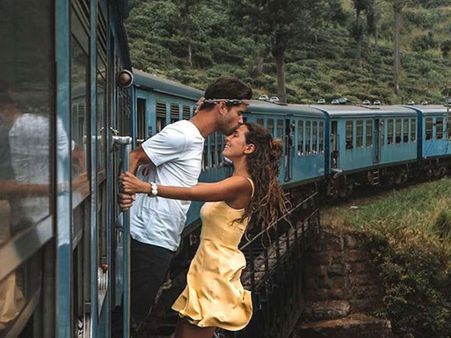 Instagram Couple slammed for dangerous photo shoot outside moving train in Sri Lanka