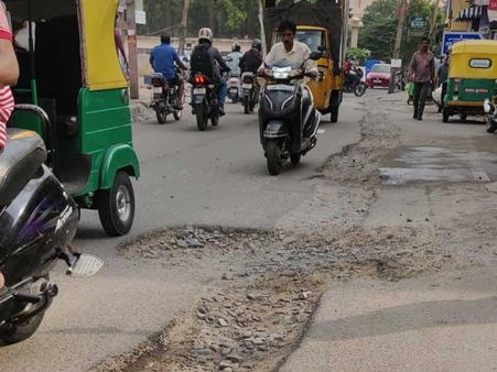 What is the ‘holed’ up in attending to potholes