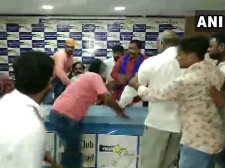 Watch the video of Dalit body president being attacked at Press club in Hyderabad