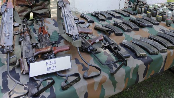 Under barrel grenade launcher, huge cache of arms recovered near Myanmar border