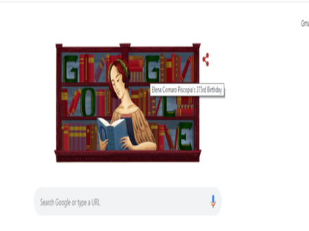 Google Doodle celebrates Elena Cornaro Piscopia, the first woman to receive a PhD