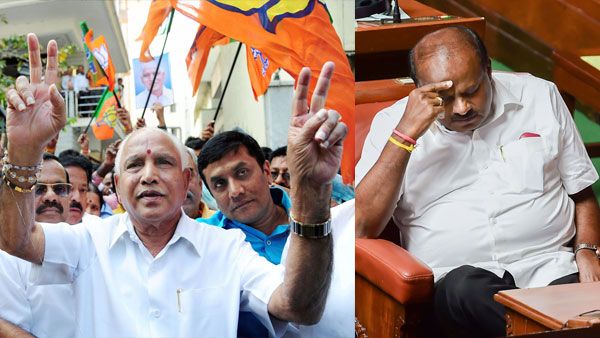 Karnataka coalition falls 99-105, BJP set to form next government