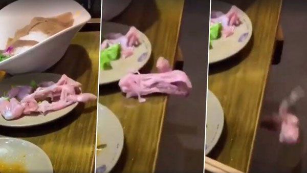 Watch horrifying video of ‘zombie’ chicken ‘comes back to life and crawls off dining table’