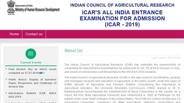 Direct links to check NTA ICAR AIEEA Results 2019