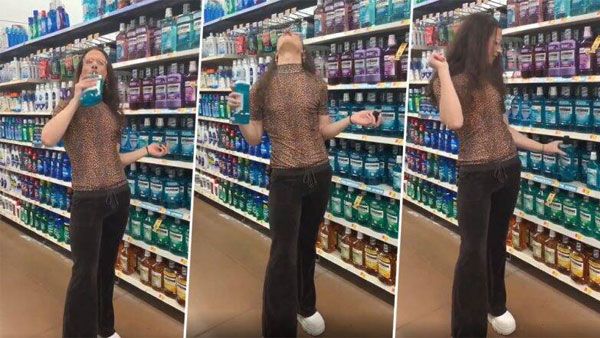 This woman spits mouthwash back into the bottle, video goes viral