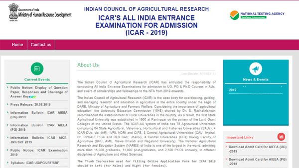 ICAR AIEEA 2019 result date confirmed, check on this site