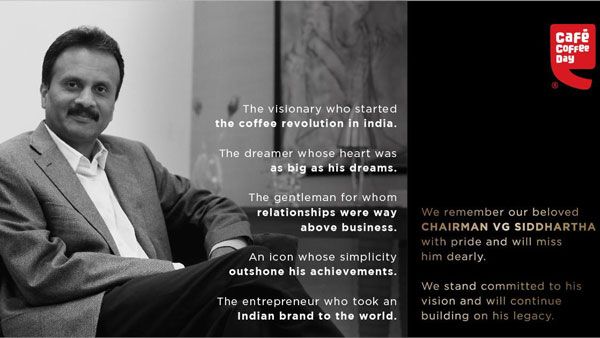 CCD thanks V G Siddhartha says,'You are the legend who inspired us all'