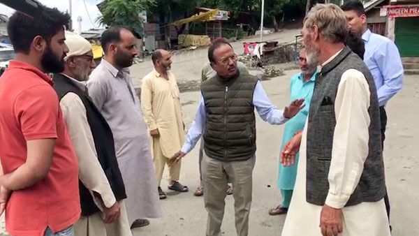 By interacting with civilians at Shopian, how Doval conveyed a loud message to rest of J&K