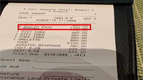 This hotel billed Rs 1,700 for 2 boiled eggs; Twitterati don’t get the ‘Ande Ka Funda’
