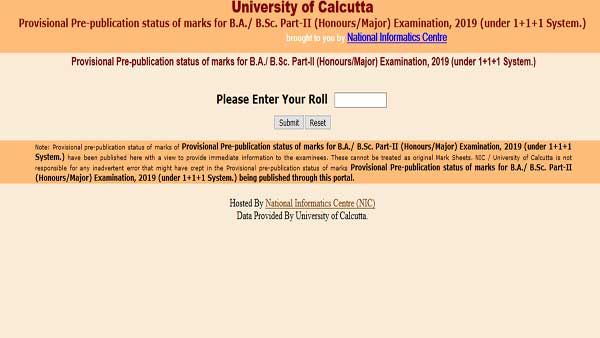 Direct link to check Calcutta University Result 2019 for BA, BSc 2nd year